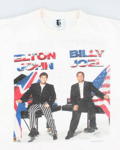 Vintage 90's Single Stitch Elton John &amp; Billy Idol Tour T-Shirt - L