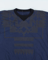 Vintage Japanese Sacai Geometric Long-sleeve T-Shirt - L