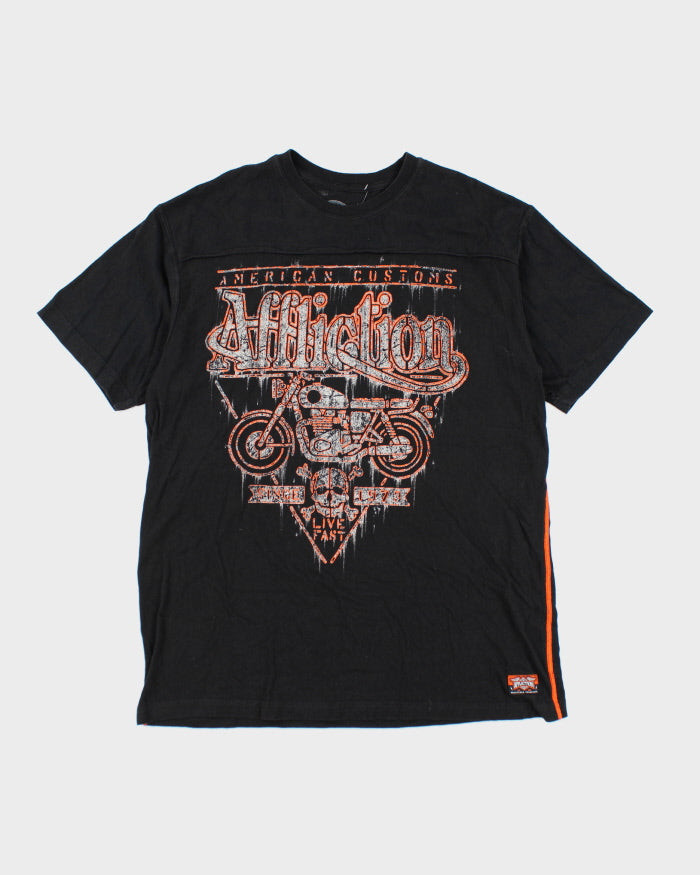 Vintage Y2K Affliction Gothic Biker Graphic T-Shirt - XXL