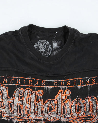 Vintage Y2K Affliction Gothic Biker Graphic T-Shirt - XXL