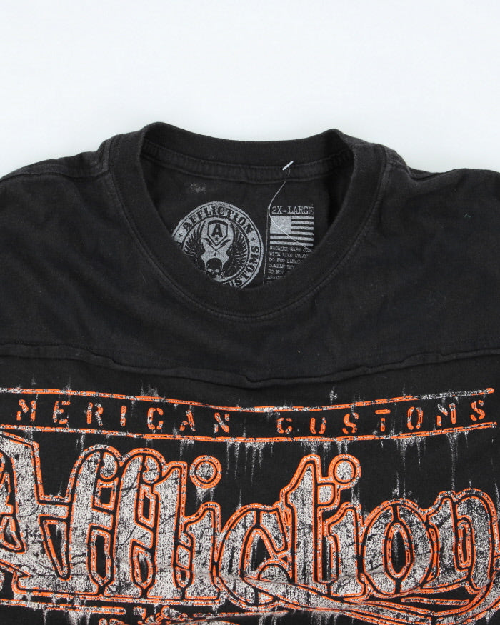 Vintage Y2K Affliction Gothic Biker Graphic T-Shirt - XXL