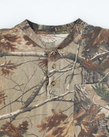 Y2k 00s Realtree Camouflage Quarter Button Long Sleeve T-shirt - M