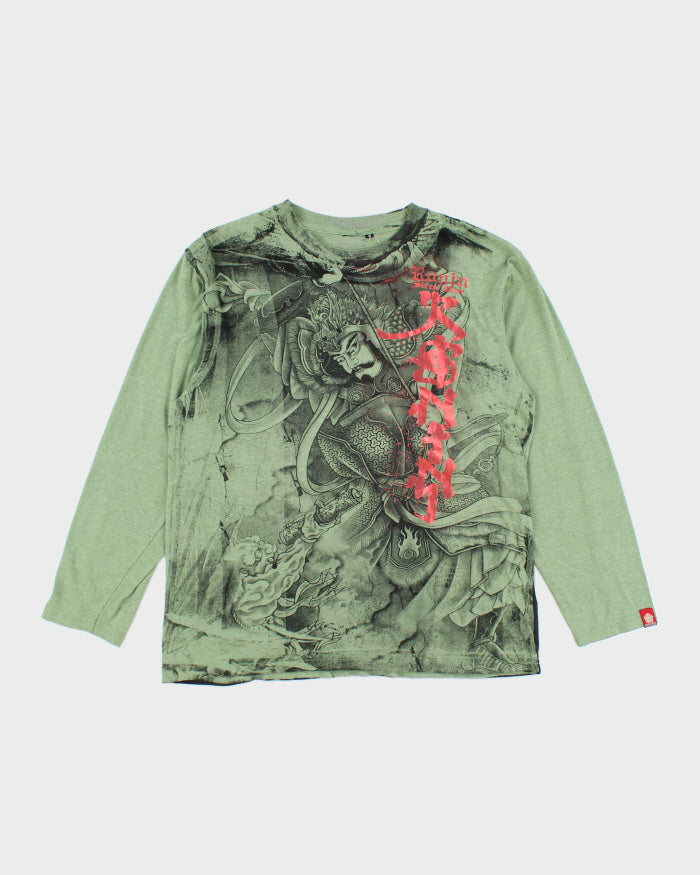 Y2k 00s Ronin Street Wear Long Sleeve T-shirt - M