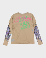 Y2k 00s Ed Hardy Rhinestone Graphic Long Sleeve T-shirt - S