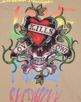 Y2k 00s Ed Hardy Rhinestone Graphic Long Sleeve T-shirt - S