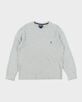 Ralph Lauren Grey Waffle Long Sleeve T-shirt - L