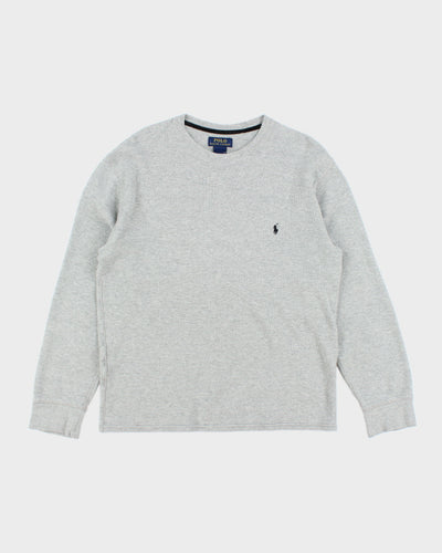 Ralph Lauren Grey Waffle Long Sleeve T-shirt - L
