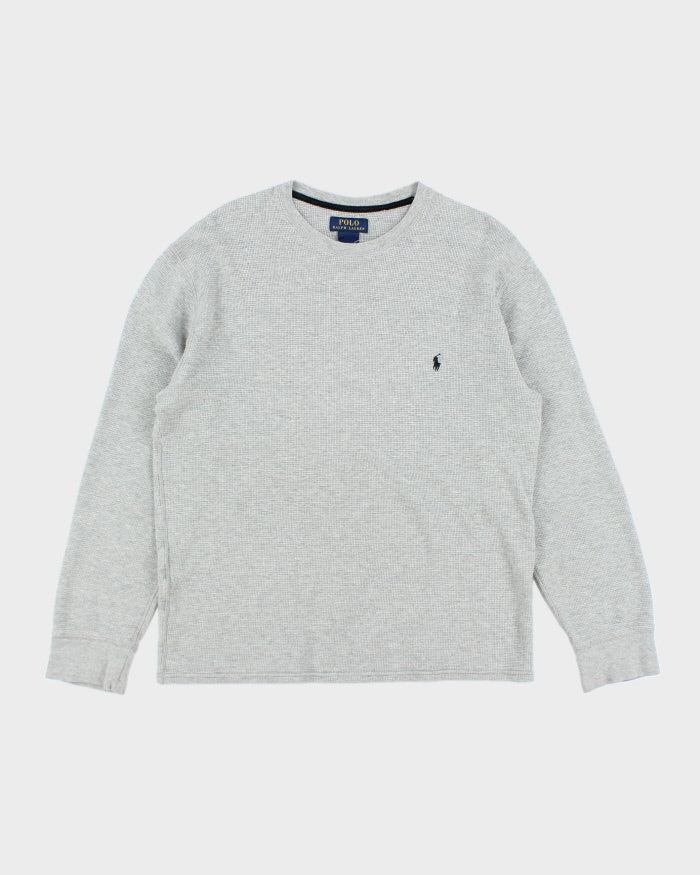 Ralph Lauren Grey Waffle Long Sleeve T-shirt - L