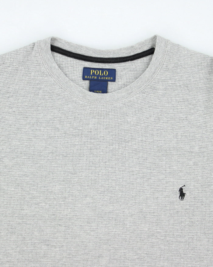 Ralph Lauren Grey Waffle Long Sleeve T-shirt - L
