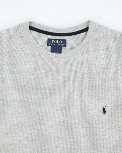 Ralph Lauren Grey Waffle Long Sleeve T-shirt - L