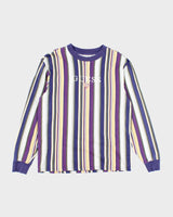 Vintage Guess Embroidered Long Sleeve Striped T-Shirt - S