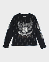 Vintage Y2K Christian Audigier Gothic Long Sleeve T-Shirt - S