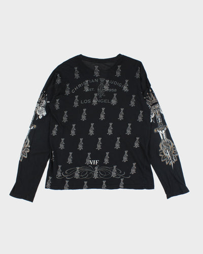 Vintage Y2K Christian Audigier Gothic Long Sleeve T-Shirt - S