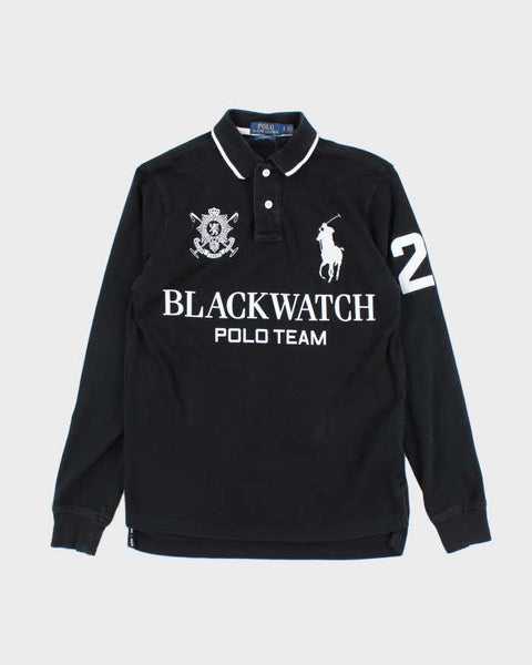 トップス Polo Ralph Lauren BLACKWATCH POLO TEAM M Vintage 2000's Ralph Lauren Black Watch Long-sleeved Polo Shirt