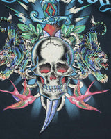 Vintage Y2K Ed Hardy Sequined Graphic Long-sleeved T-Shirt - XL