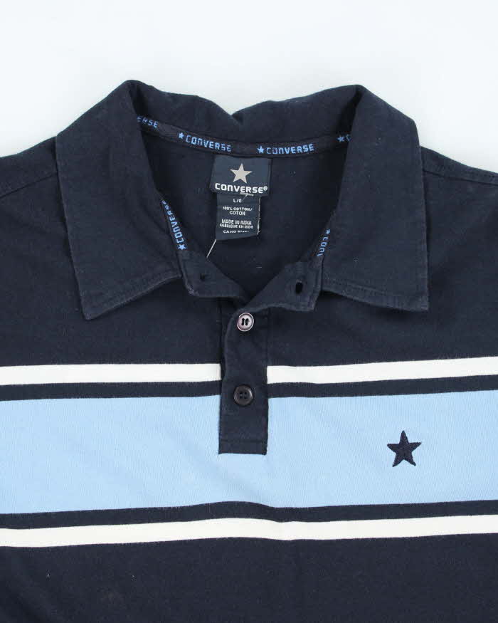 Vintage 90's Converse Striped Long-sleeved Polo Shirt - L