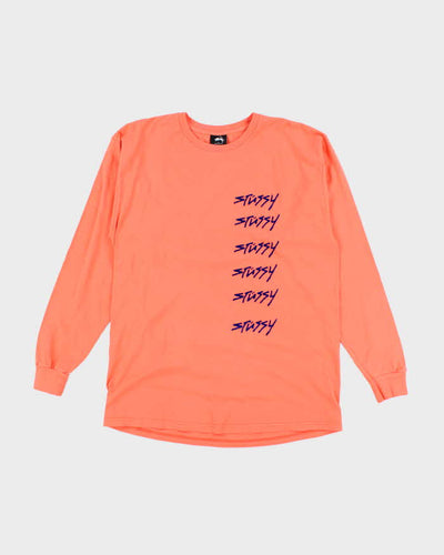 Vintage 2000's Stussy Stacked Logo Long-sleeved T-Shirt - L
