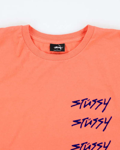 Vintage 2000's Stussy Stacked Logo Long-sleeved T-Shirt - L