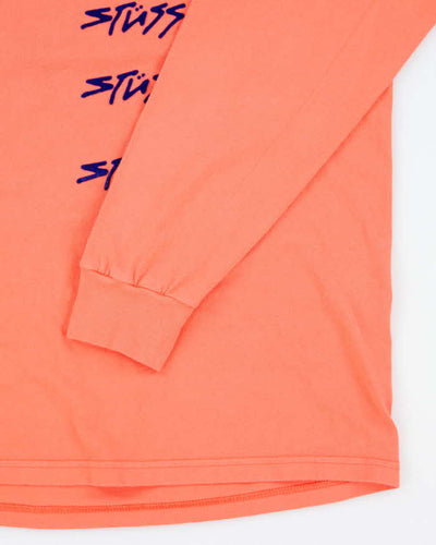 Vintage 2000's Stussy Stacked Logo Long-sleeved T-Shirt - L