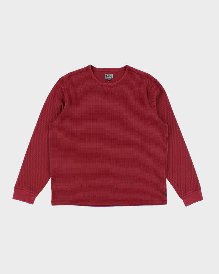 Vintage Y2K Guess Waffle Long-sleeved T-Shirt - XL