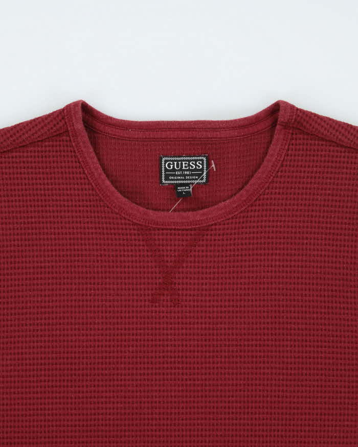 Vintage Y2K Guess Waffle Long-sleeved T-Shirt - XL