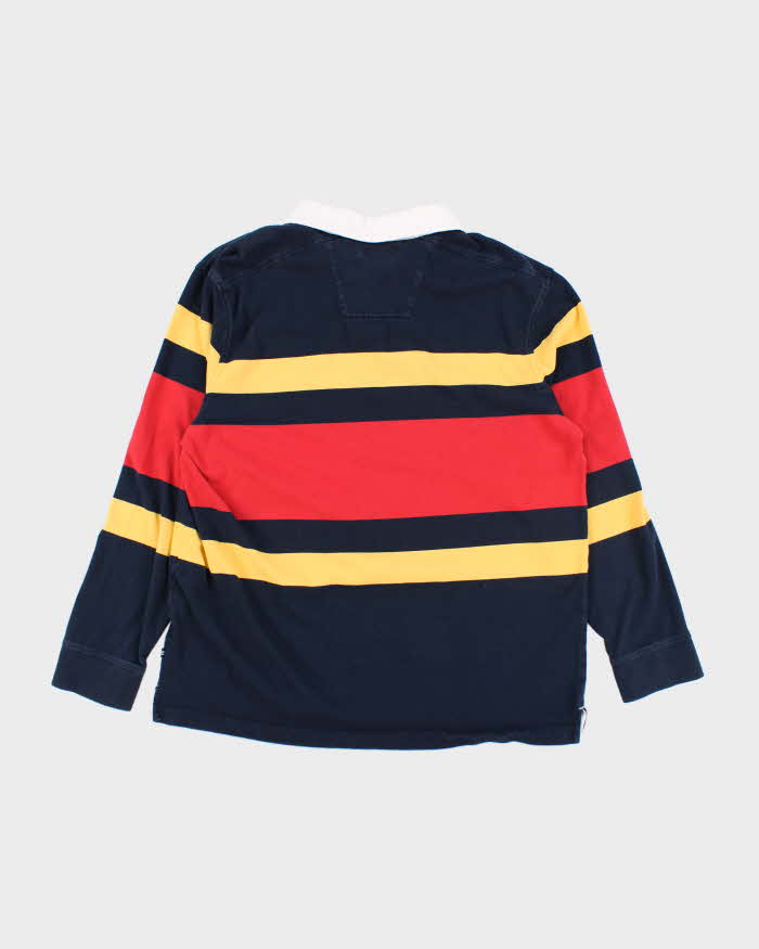 Vintage 2000's Nautica Heavyweight Striped Long-sleeved Polo Shirt - XL