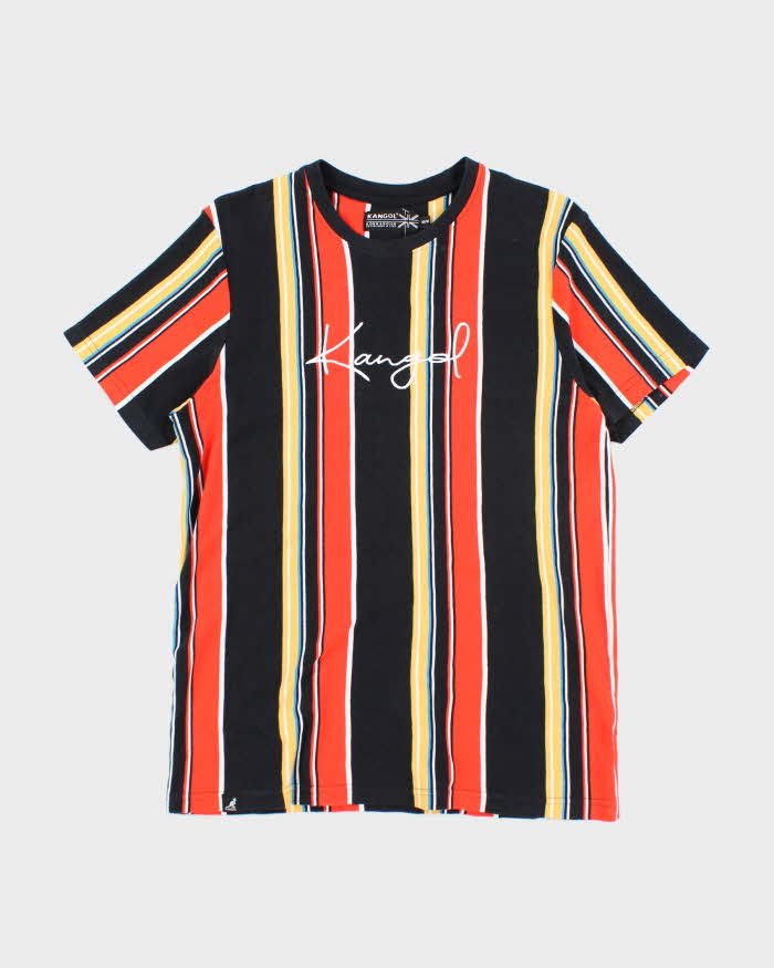Vintage 2000's Kangol Embroidered Logo Striped T-Shirt - M