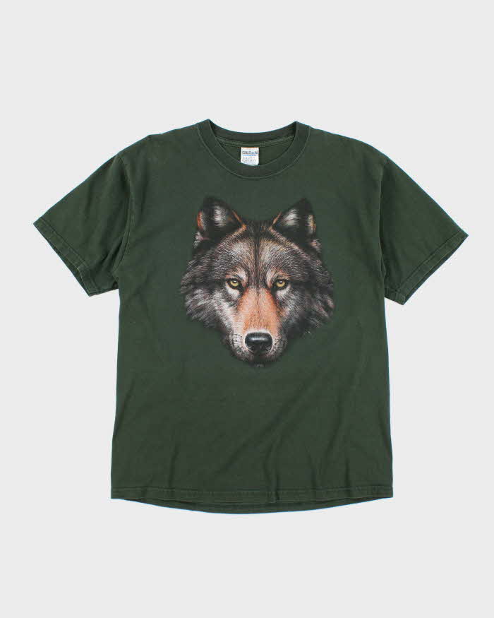 Vintage 2000's Wolf Head Graphic T-Shirt - L