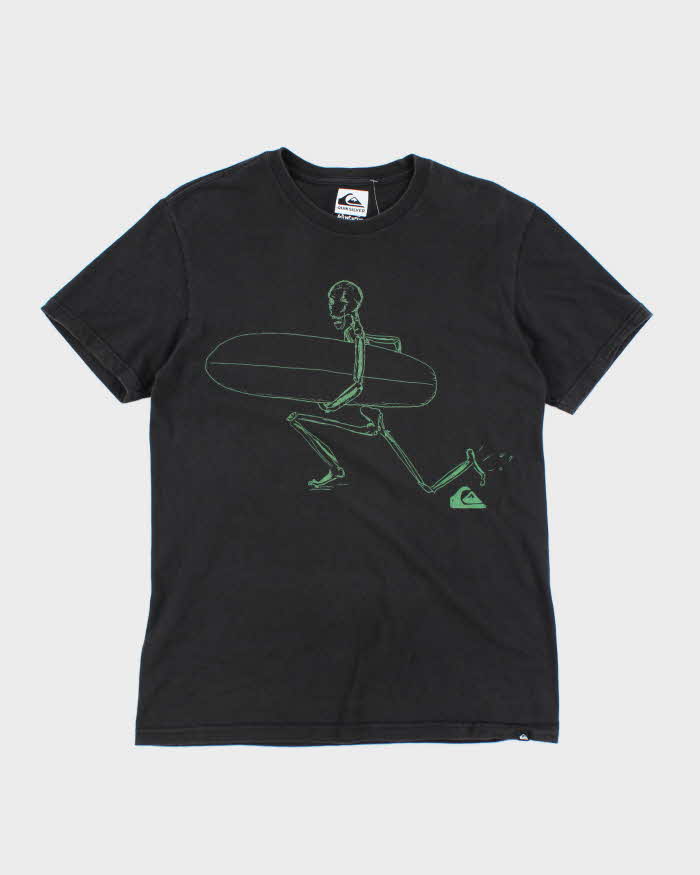 Vintage Quiksilver Skeleton Surfer Graphic T-Shirt - M