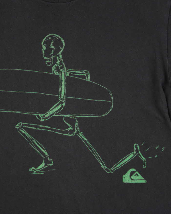 Vintage Quiksilver Skeleton Surfer Graphic T-Shirt - M