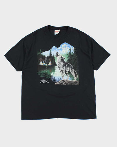 Vintage 90's Utah Howling Wolf Graphic T-Shirt - XL
