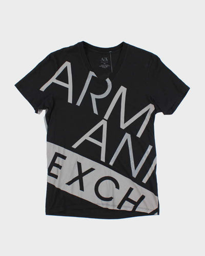 Vintage Y2K Armani Exchange V-Neck All Over Print T-Shirt - XS