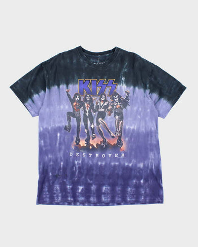 Vintage 2000's Liquid Blue Kiss Band Tie-Dye T-Shirt - XL