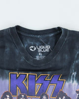 Vintage 2000's Liquid Blue Kiss Band Tie-Dye T-Shirt - XL