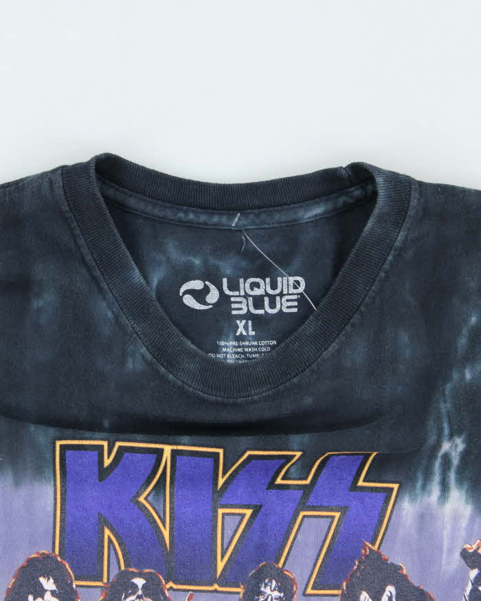Vintage 2000's Liquid Blue Kiss Band Tie-Dye T-Shirt - XL