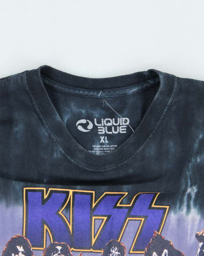 Vintage 2000's Liquid Blue Kiss Band Tie-Dye T-Shirt - XL
