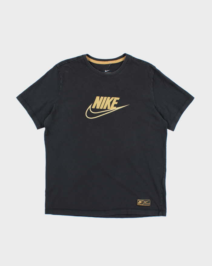 Nike Gold Centre Logo Swoosh Branded T-Shirt - L