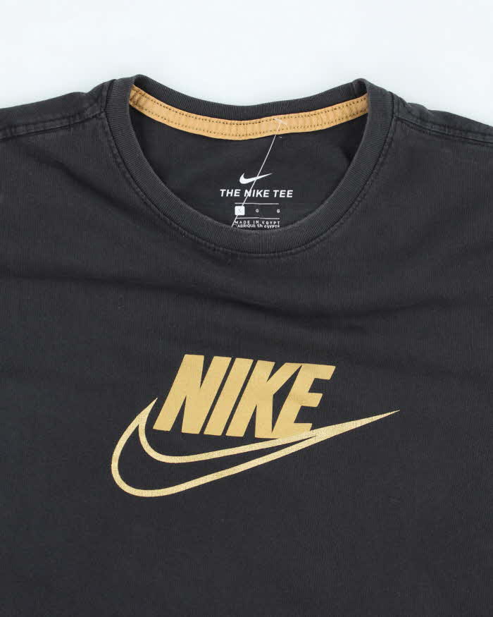 Nike Gold Centre Logo Swoosh Branded T-Shirt - L