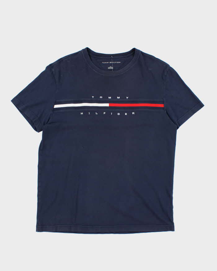 Vintage Tommy Hilfiger Flag Spell Out Graphic T-Shirt - L