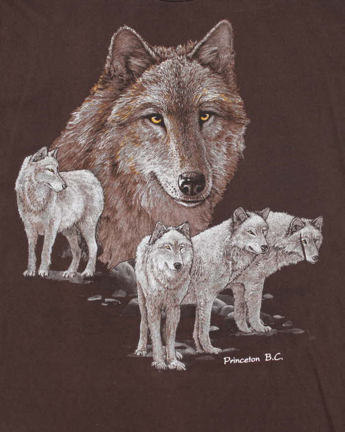 Vintage 90's Wolf Pack Graphic T-Shirt - XL
