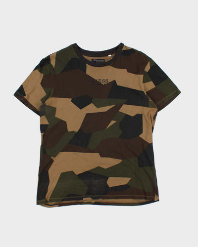 Vintage Guess Jeans Camouflage Spell Out Graphic T-Shirt - L