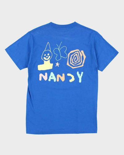 Nancy Sucks Spell Out Smiley Graphic T-Shirt - S