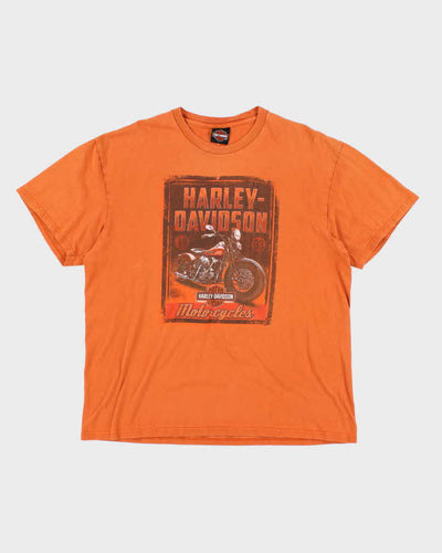 Vintage 00s Harley Davidson Orange T-shirt - XL