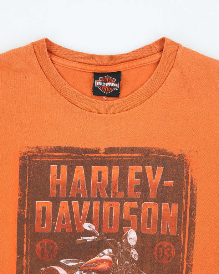 Vintage 00s Harley Davidson Orange T-shirt - XL