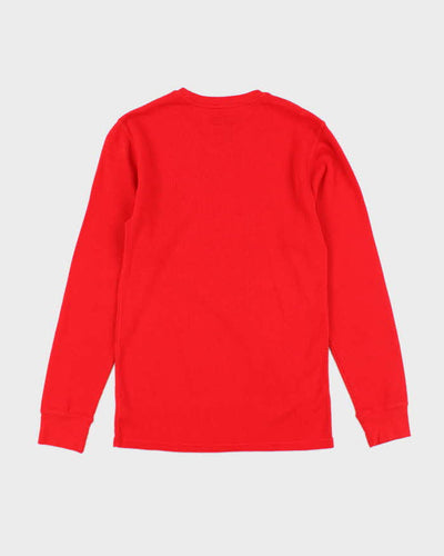 Vintage Polo Ralph Lauren Red Waffle Long Sleeve T-shirt - S