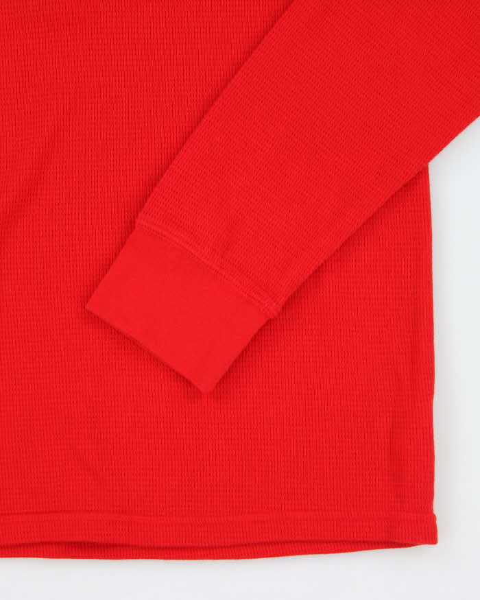Vintage Polo Ralph Lauren Red Waffle Long Sleeve T-shirt - S