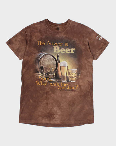 Vintage Y2k 00s The Mountain The Answer Is Beer T-shirt - L