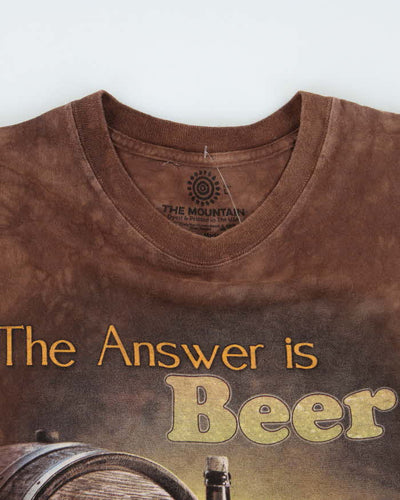 Vintage Y2k 00s The Mountain The Answer Is Beer T-shirt - L