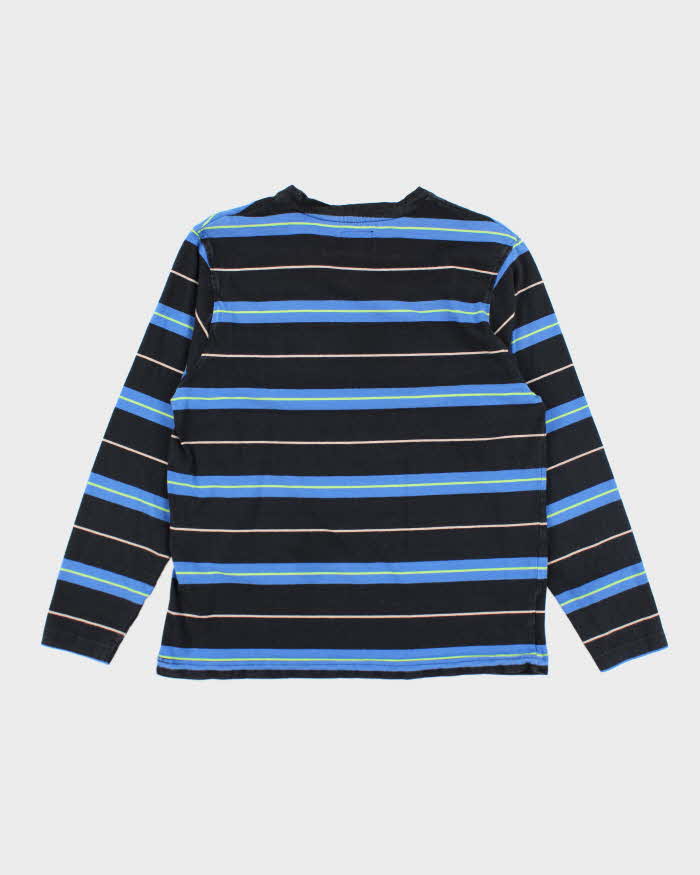 Vintage 00s Stussy Striped Long Sleeve T-shirt - S