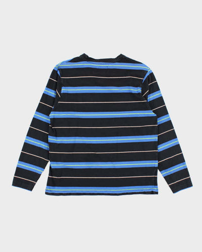 Vintage 00s Stussy Striped Long Sleeve T-shirt - S